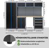 Werkstattwand 13-tlg. modulares Werkstattschranksystem aus Stahl mit massiver Holzarbeitsplatte blau Bild 3