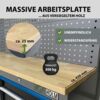 Werkstattwand 13-tlg. modulares Werkstattschranksystem aus Stahl mit massiver Holzarbeitsplatte blau Bild 5