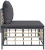 vidaXL Garten-Mittelsofa mit Dunkelgrauen Kissen Poly Rattan 364135 Bild 4