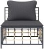 vidaXL Garten-Mittelsofa mit Dunkelgrauen Kissen Poly Rattan 364135 Bild 3