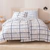 MTOnlinehandel Bettwäsche Maritime Käptn Karo, 100 % Baumwolle in Biber/ Flanell, weiß blau grau, Biber, 3 teilig, kariertes Design in Blautönen, ideal auch als Partnerbettwäsche Bild 5