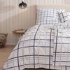 MTOnlinehandel Bettwäsche Maritime Käptn Karo, 100 % Baumwolle in Biber/ Flanell, weiß blau grau, Biber, 3 teilig, kariertes Design in Blautönen, ideal auch als Partnerbettwäsche Bild 3