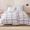 MTOnlinehandel Bettwäsche Maritime Käptn Karo, 100 % Baumwolle in Biber/ Flanell, weiß blau grau, Biber, 3 teilig, kariertes Design in Blautönen, ideal auch als Partnerbettwäsche Bild 4