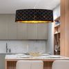 LED Hängeleuchte, Textil, schwarz, gold, H 140cm Bild 4