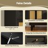 Hochschrank mit LED-Beleuchtung, PE-Rattan-Schiebetür & 3 Schubladen, 120x45x195,5 cm, Schwarz Bild 5