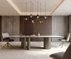 Esstisch Edge 300x100 Keramik Minas Melange Weiß-Beige Troa Metall Effektfinish Titan Bild 2