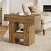 Tribesigns Beistelltisch Couchtisch mit 2 Ablagen, Sofatisch Schmaler Nachttisch Holz, Braun Bild 3