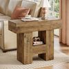 Tribesigns Beistelltisch Couchtisch mit 2 Ablagen, Sofatisch Schmaler Nachttisch Holz, Braun Bild 2