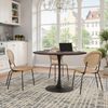 Runder Esstisch, 120x120x75 cm, Eiche-Optik mit Metallgestell, Braun Bild 2
