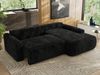 Ecksofa, L-förmiges, lose Kissen, DL-Schlaffunktion, (H 100 x T 187 x B 273 cm) - CUBO L - Plüsch Schwarz - rechte Seite Bild 4