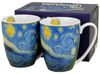 DUO ART GALLERY 2er-Set Klassischer Becher 360 ml STARRY NIGHT inspired by Van Gogh New Bone China Porzellan Bild 4