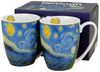 DUO ART GALLERY 2er-Set Klassischer Becher 360 ml STARRY NIGHT inspired by Van Gogh New Bone China Porzellan Bild 5