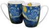 DUO ART GALLERY 2er-Set Klassischer Becher 360 ml STARRY NIGHT inspired by Van Gogh New Bone China Porzellan Bild 2