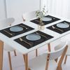 ABC Elegantes Esszimmer-Set, 6-teilig, 45 x 30 cm, abwaschbar, hitzebeständig, rutschfest, fleckenabweisend, für Küche und Esszimmer, schwarz Bild 5
