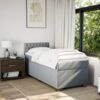 vidaXL Boxspringbett mit Matratze Hellgrau 90x200 cm Stoff 3288078 Bild 4