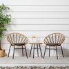Gartenmöbel Set Balkonmöbel Poly Rattan Natur Garten Lounge Möbel Set 2 Outdoor Sessel Gartentisch Rund Terrassenmöbel Rattanmöbel Bild 2