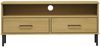 vidaXL TV-Schrank OSLO mit Metallbeinen Braun Massivholz Kiefer [351024] Bild 4