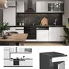 Küchenzeile R-Line Weiß/Anthrazit 300 cm J-Shape, AP Marmor Vicco Bild 2