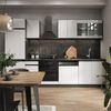 Küchenzeile R-Line Weiß/Anthrazit 300 cm J-Shape, AP Marmor Vicco Bild 4