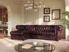 Vente-unique - Chesterfield Ecksofa - Ecke Links - Büffelleder - Rotbraun - BRENTON Bild 3