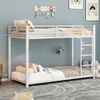 Etagenbett Metall 90x200 für Kinder, Doppelstockbett mit Sicherheitsgeländer & stabilem Rahmen, platzsparend,Weiß Bild 4