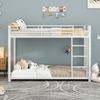 Etagenbett Metall 90x200 für Kinder, Doppelstockbett mit Sicherheitsgeländer & stabilem Rahmen, platzsparend,Weiß Bild 2