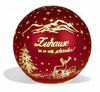 formano LED Deko-Kugel 12cm Rot mit Spruch Zuhause ist es am Schönsten Glaskugel aus mattem Farbglas und goldener Innenfarbe - Herbst Winter Weihnachtsdeko für Tisch Regal Fensterbank Bild 5
