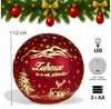 formano LED Deko-Kugel 12cm Rot mit Spruch Zuhause ist es am Schönsten Glaskugel aus mattem Farbglas und goldener Innenfarbe - Herbst Winter Weihnachtsdeko für Tisch Regal Fensterbank Bild 2