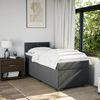 Boxspringbett mit Matratze, Stoff, Viereckige, grauer Fuß, Dunkelgrau, 90x190 cm, true Bild 4