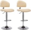 vidaXL Barhocker 2 Stk. Cremeweiß Kunstleder 249658 Bild 2