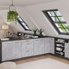 Küchenschrank für Dachschrägen R-Line Beton 80 cm ohne Schräge mit 2 Türen Vicco Bild 5