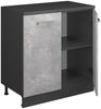 Küchenschrank für Dachschrägen R-Line Beton 80 cm ohne Schräge mit 2 Türen Vicco Bild 3