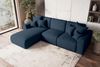 99rooms 'Gusto' Ecksofa, L-Form, mit abnehmbaren Kissen, Rundumbezug aus gepolstertem Strukturstoff 'NEVE', Dunkelblau, Ottomane Links, mit Schlaffunktion Bild 2