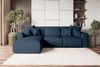 99rooms 'Gusto' Ecksofa, L-Form, mit abnehmbaren Kissen, Rundumbezug aus gepolstertem Strukturstoff 'NEVE', Dunkelblau, Ottomane Links, mit Schlaffunktion Bild 5