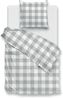 Zo! Home Cotton Bettwäsche 135x200 Quattro di Lino Dove Grey grau weiß kariert Bild 5