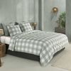 Zo! Home Cotton Bettwäsche 135x200 Quattro di Lino Dove Grey grau weiß kariert Bild 2