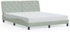 vidaXL Bettgestell ohne Matratze Hellgrau 160x200 cm Samt 3207929 Bild 2