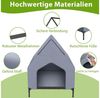 FIVMEN Hundebett mit Baldachin Hundeliege Hundehütte im Hausform, Oxford-Material Stahlrahmen Hundekäfig S/M/L Bild 4