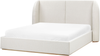 Bett mit Stauraum MONESTIER Stoff Cremeweiß 160 x 200 cm Bild 5