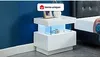 Vente-unique - FABIO Bedside table Holz, Platte Weiß - B 39 cm x H 52 cm x L 57 cm Bild 2
