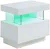 Vente-unique - FABIO Bedside table Holz, Platte Weiß - B 39 cm x H 52 cm x L 57 cm Bild 4