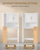 Waschmaschinenschrank mit 3 Türen, Verstellbare Ablagen, Waschmaschinenregal mit 5 offenen Fächern, für Badezimmer, Toilette und Waschküche, 24 x 82 x 170 cm, Weiß Bild 3