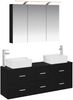vidaXL Badezimmermöbel-Set 4 pcs Schwarze Eiche Ingenieurholz und Glas 3406856 Bild 2