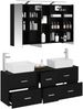 vidaXL Badezimmermöbel-Set 4 pcs Schwarze Eiche Ingenieurholz und Glas 3406856 Bild 3