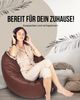 PATCH HOME 2 in 1 Sitzsack Sessel – Ø100 cm – Braun, bequemer Sitzsack aus Luxus-Polyester-Gewebe, bereits befüllt Bild 2