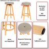 Barhocker Navan, Barstuhl Tresenhocker, Holz Kunstleder drehbar ~ schwarz, helle Beine Bild 2