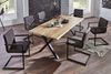 Esstisch Baumkante massiv Akazie natur 220 x 100 X-Gestell schwarz XAVER 70289145 Bild 5