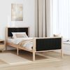 vidaXL Bettgestell Braun und Schwarz 90 x 190 cm Massivholz Kiefer 878506 Bild 4