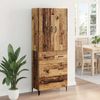 vidaXL Highboard Wandmontiert Altholz 69,5 x 34 x 180 cm Holzwerkstoff 3415791 Bild 4