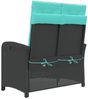 vidaXL Gartenbank Verstellbar mit Kissen Schwarz Poly Rattan 368224 Bild 5